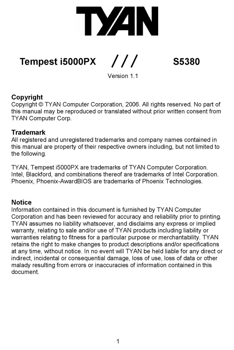 TYAN Tempest i5000PX S5380 User manual