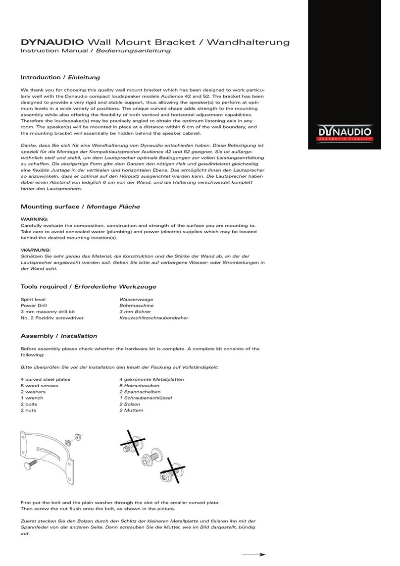 Dynaudio Wall Mount Bracket instruction manual