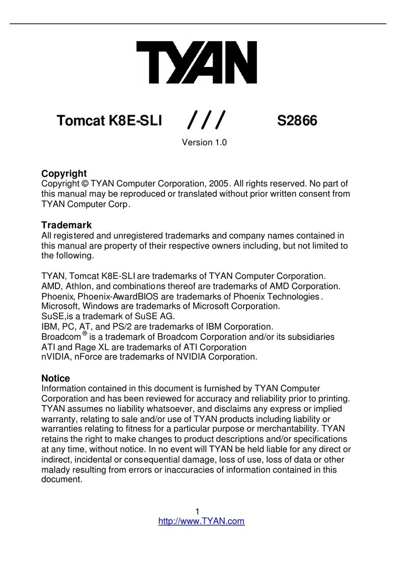 TYAN Tomcat K8E-SLI S2866 user manual