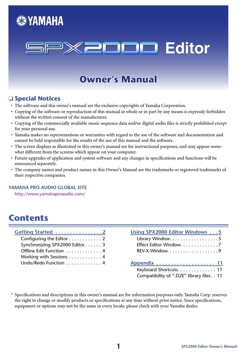 Yamaha SPX2000 Editor User manual Yamaha SPX2000 Editor User manual