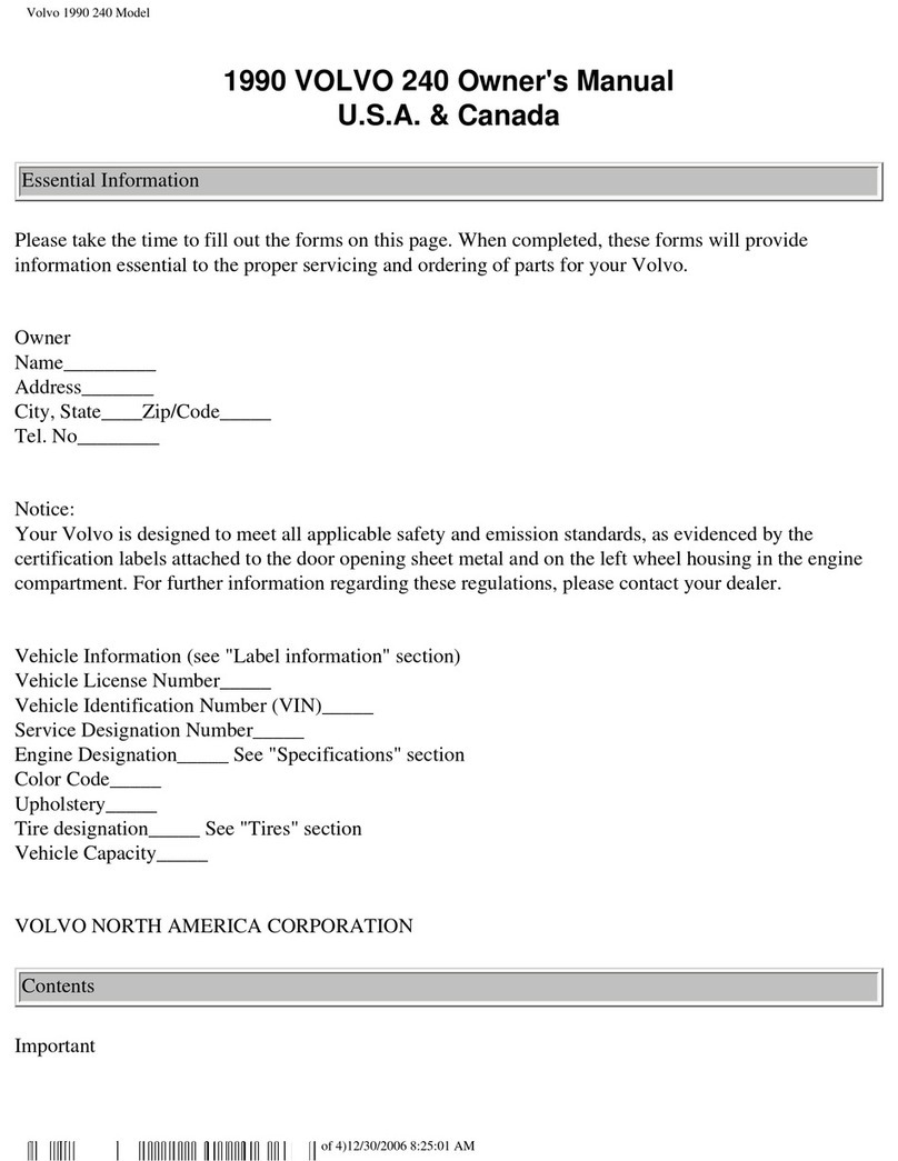 Volvo 240 owner's manual