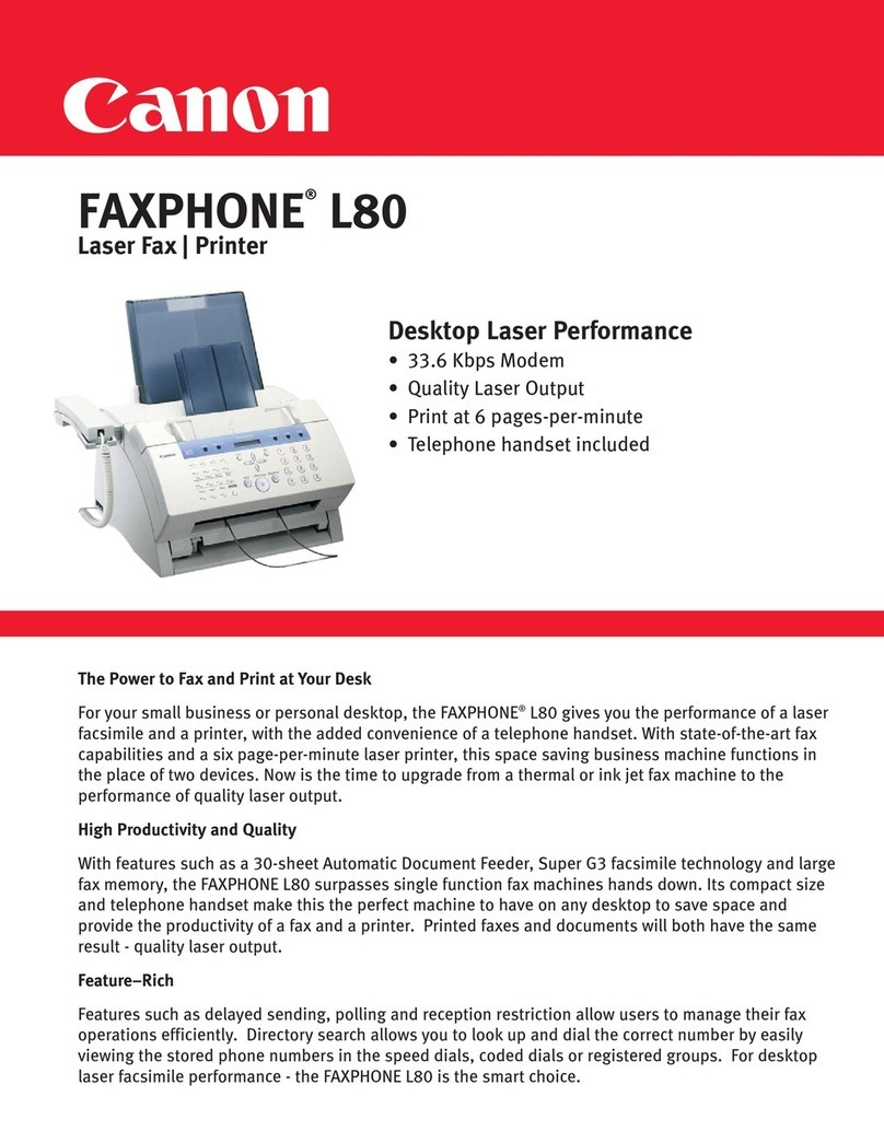 Canon FAXPHONE L80 User manual