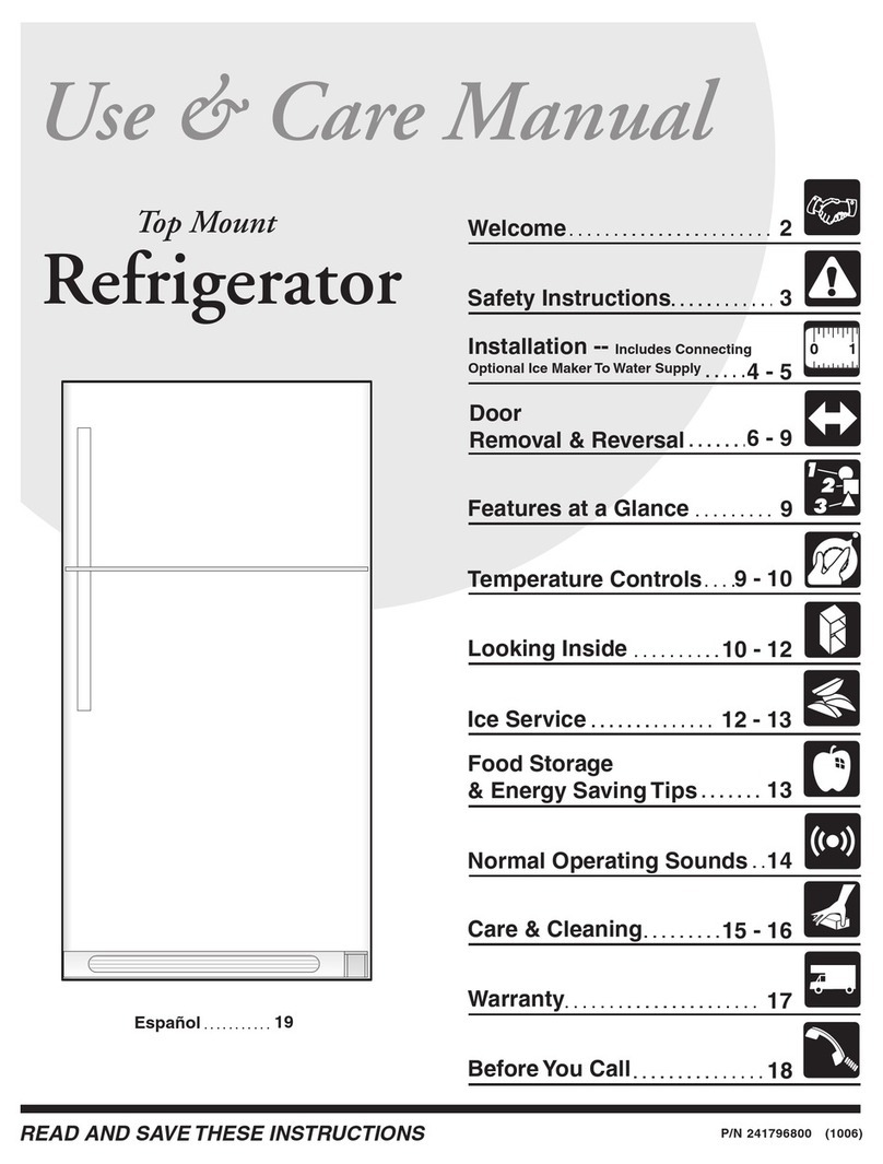 Frigidaire Refrigerator User manual