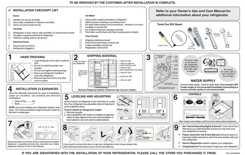 Frigidaire Refrigerator User manual