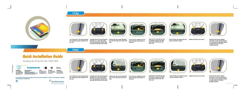 Elo TouchSystems 15A2  for wireless card Quick installation guide for compact flash 1gb/2gb