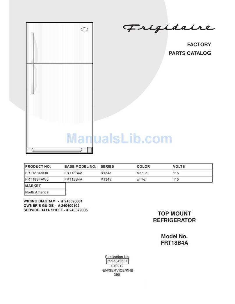 Frigidaire FRT18B4A Factory parts catalog