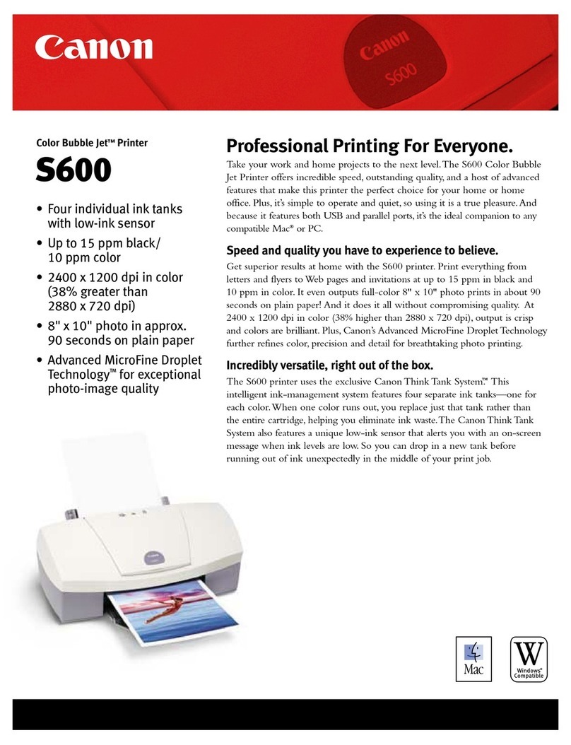 Canon S600 User manual Canon S600 User manual