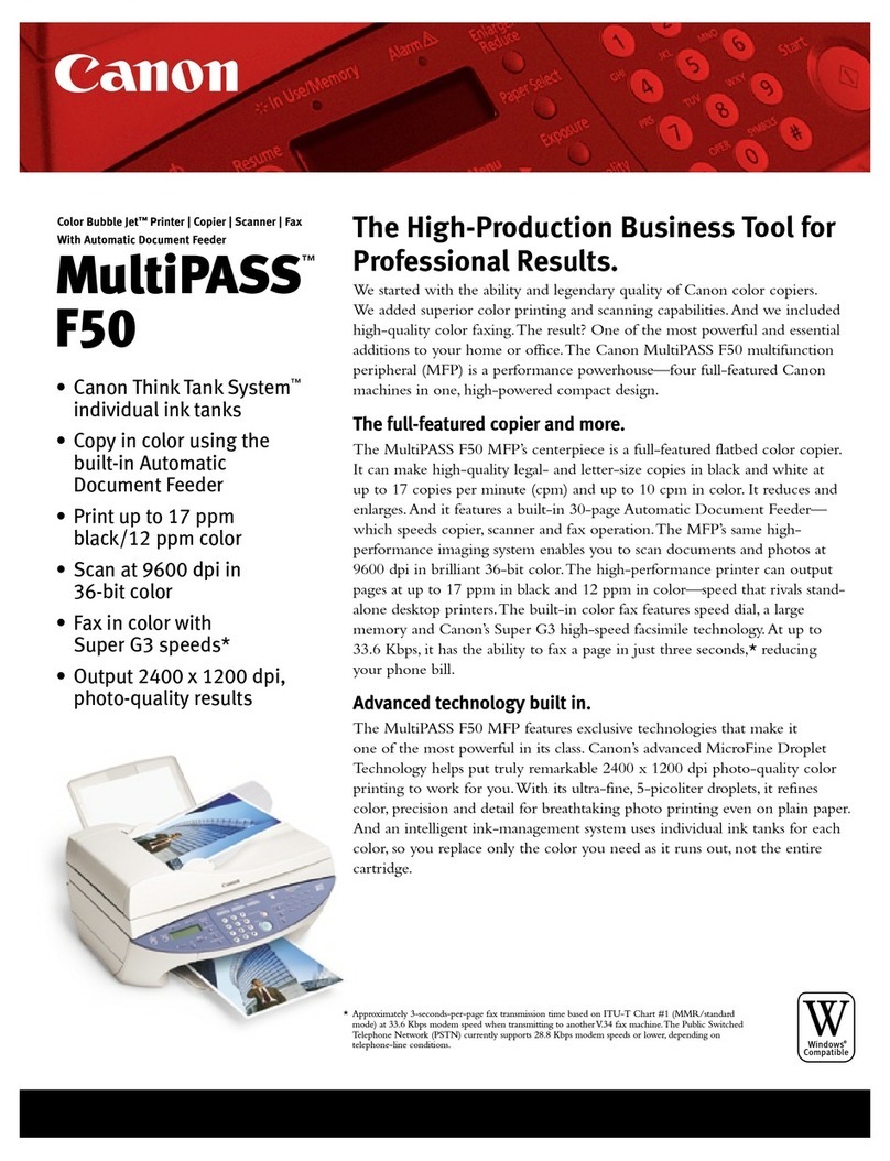 Canon MultiPASS F50 specification