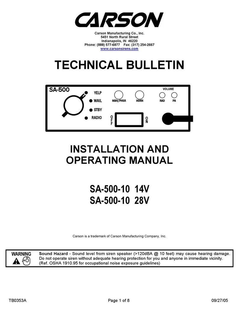 Carson SA-500-10 14V Installation and operating manual