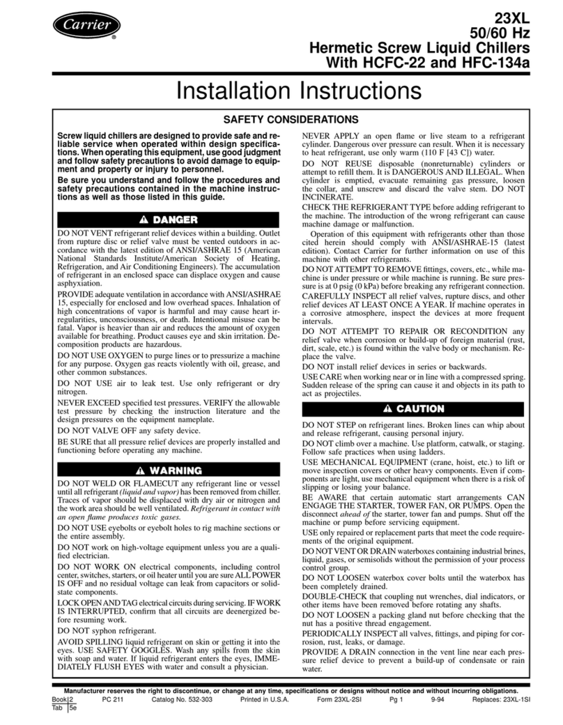Carrier 23XL User manual