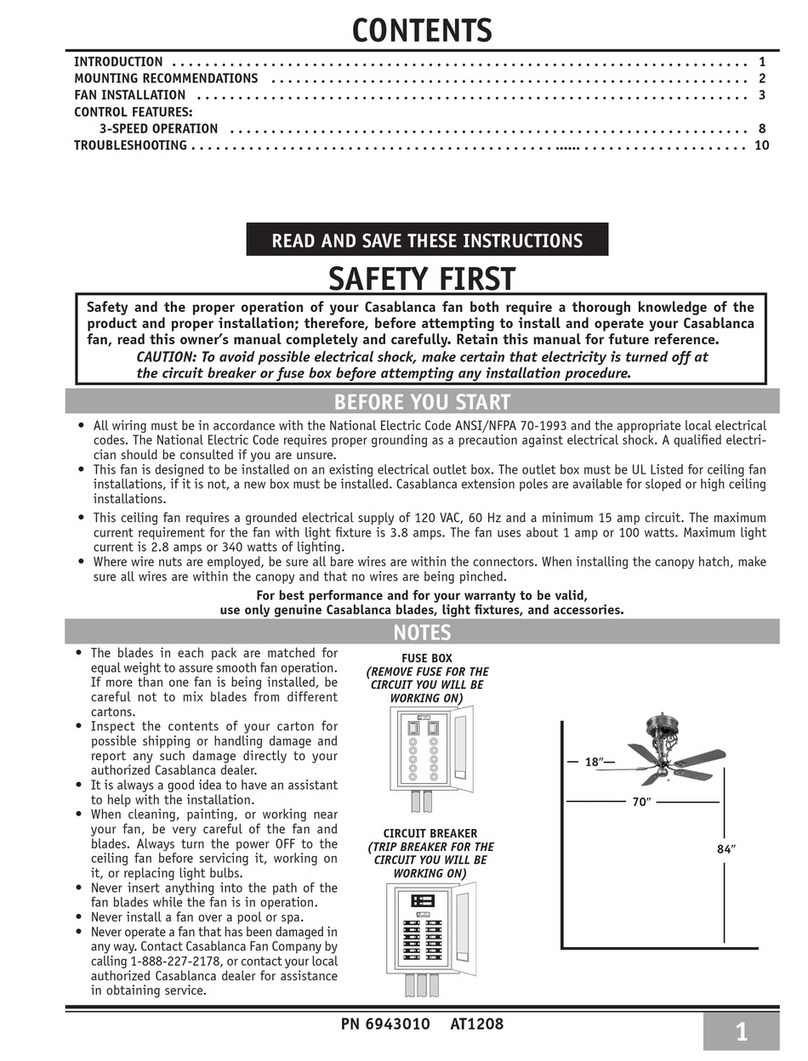 Casablanca New Orleans Centennial User manual