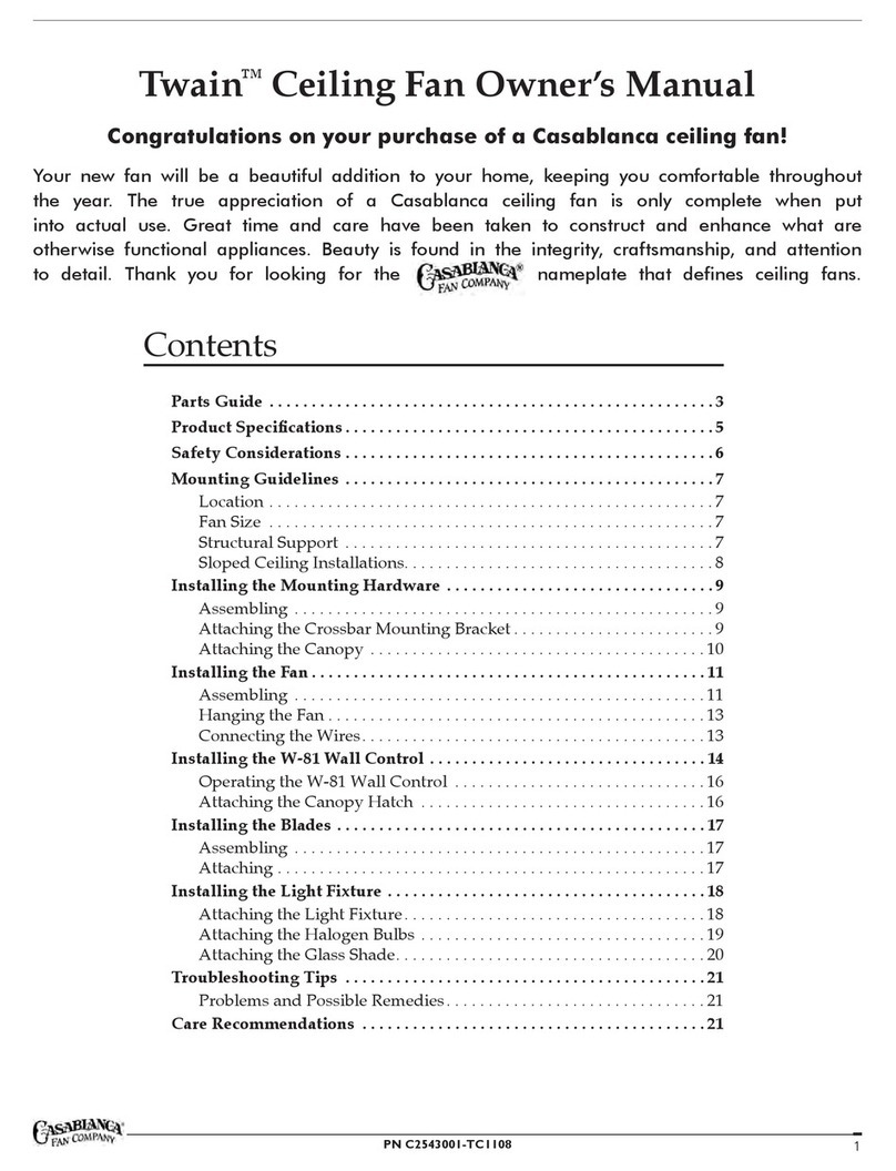 Casablanca Twain owner's manual