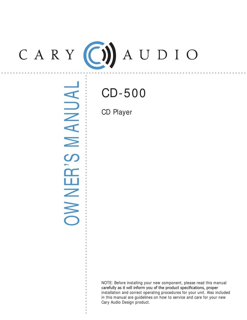 Cary Audio Design CD-500 owner's manual