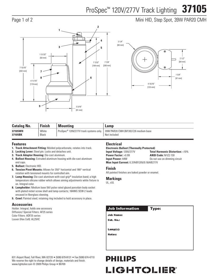 Lightolier ProSpec 37105 User manual Lightolier ProSpec 37105 User manual