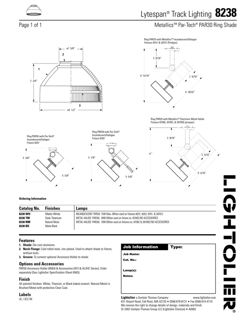 Lightolier Lytespan 8238 User manual Lightolier Lytespan 8238 User manual