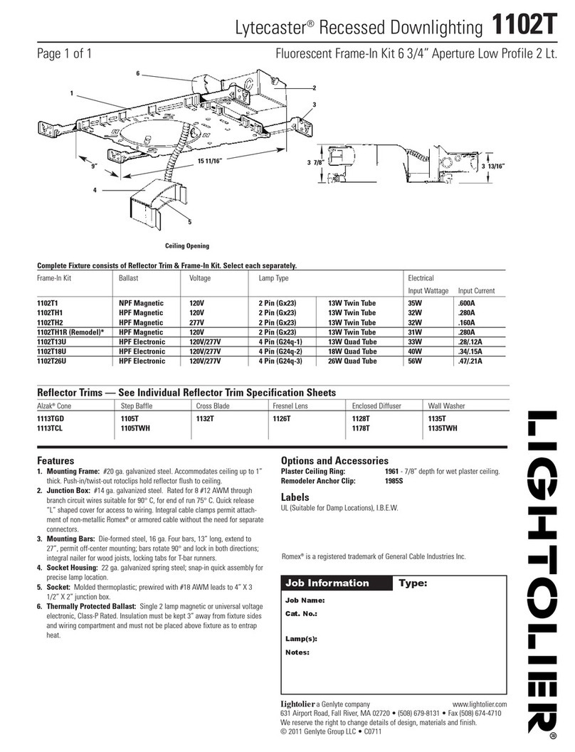 Lightolier Lytecaster 1102T User manual