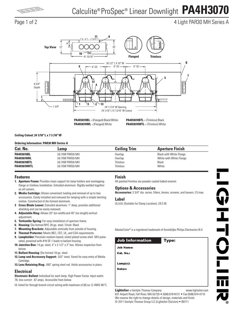 Lightolier Calculite ProSpec PA4H3070 specification