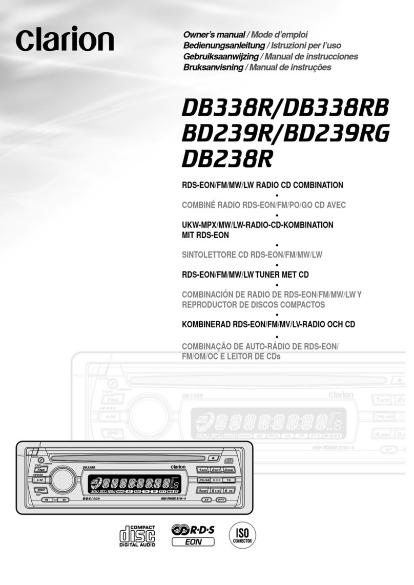 Clarion DB338R Quick start guide