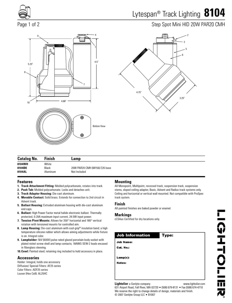 Lightolier Lytespan 8104 User manual