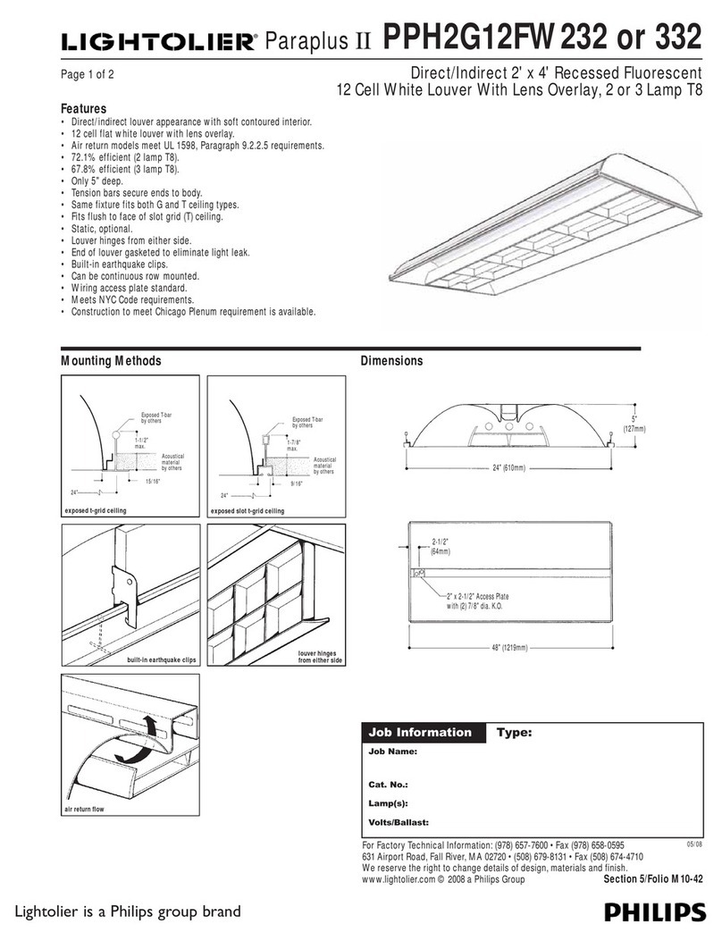 Lightolier Paraplus II PPH2G12FW232 User manual