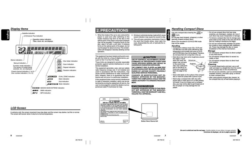 Clarion DXZ635MP User manual