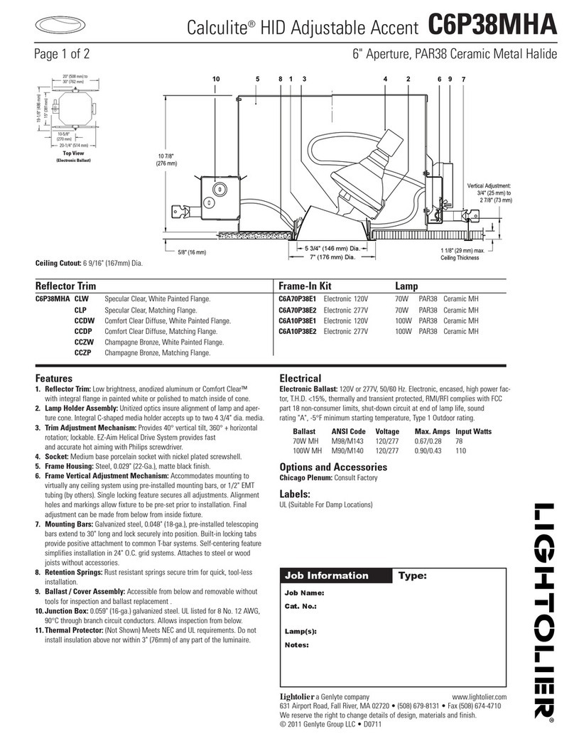 Lightolier Calculite C6P38MHA User manual