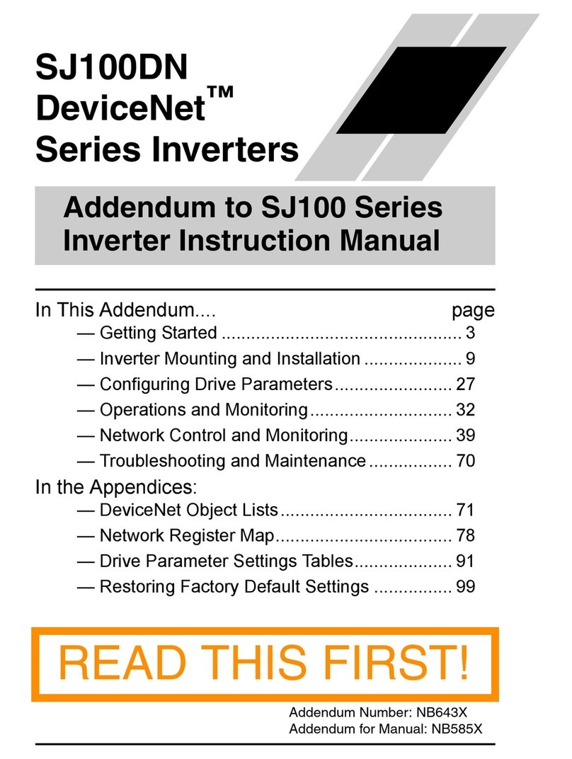 Hitachi SJ100DN DeviceNet Series Addendum Installation and operating instructions