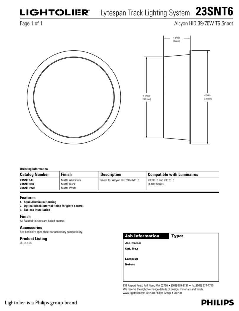 Lightolier Lytespan 23SNT6 User manual