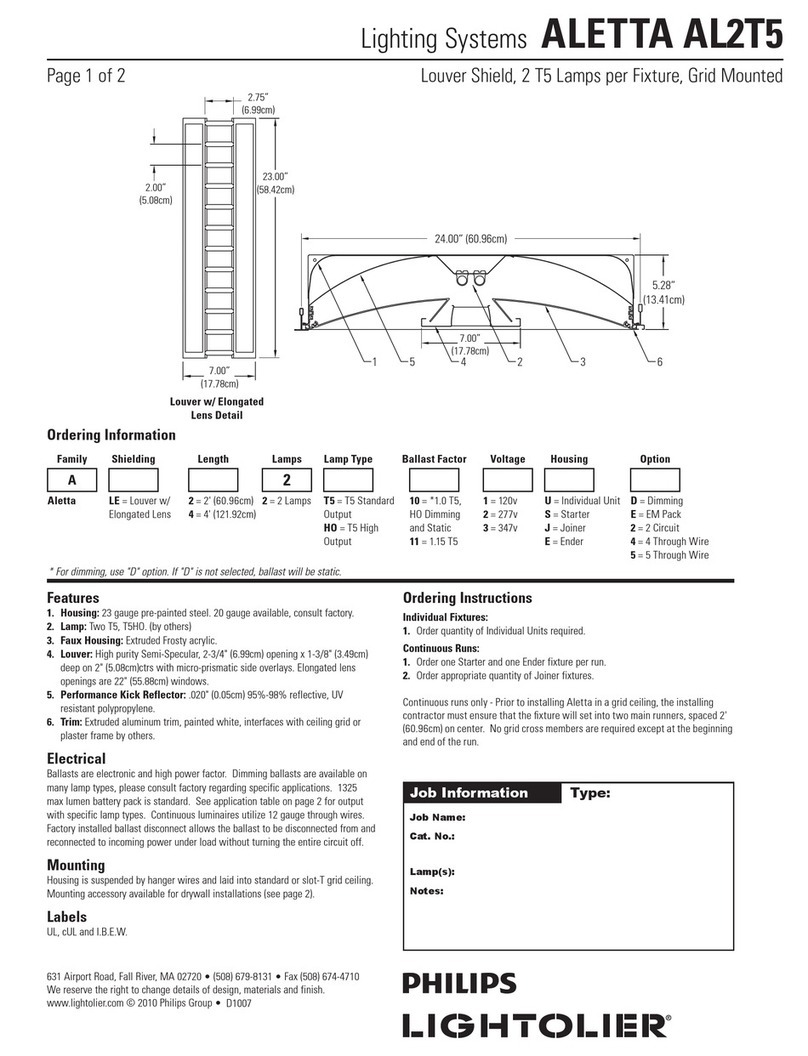 Lightolier ALETTA AL2T5 specification