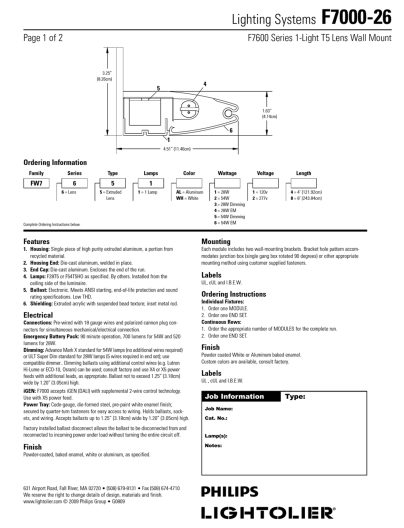 Lightolier F7000-26 User manual