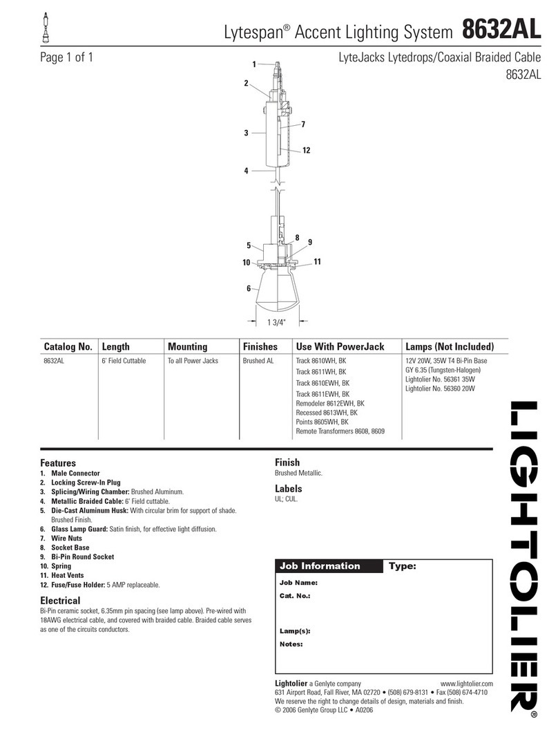 Lightolier Lytespan 8632AL User manual Lightolier Lytespan 8632AL User manual