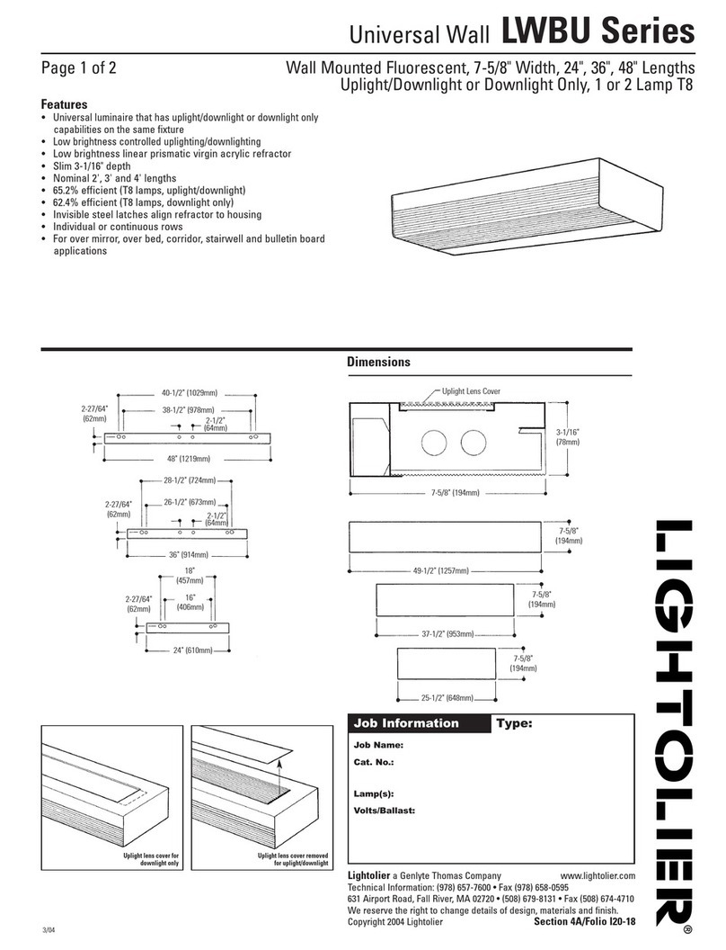 Lightolier LWBU Series User manual