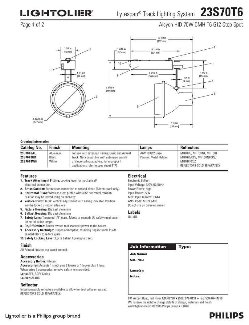 Lightolier Lytespan 23S70T6 User manual