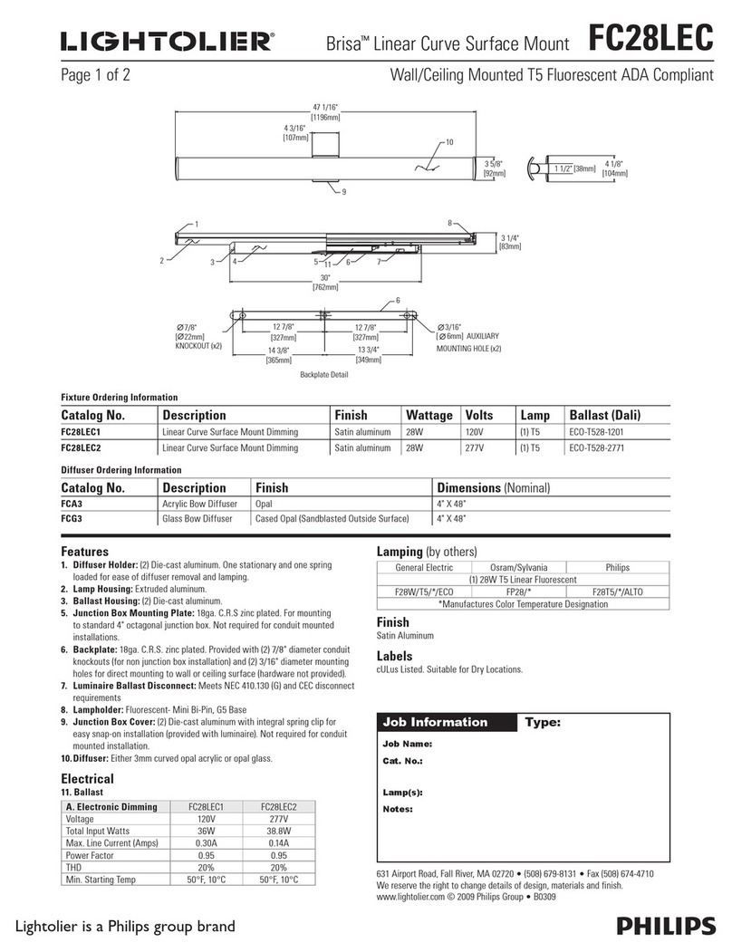 Lightolier Brisa FC28LEC User manual