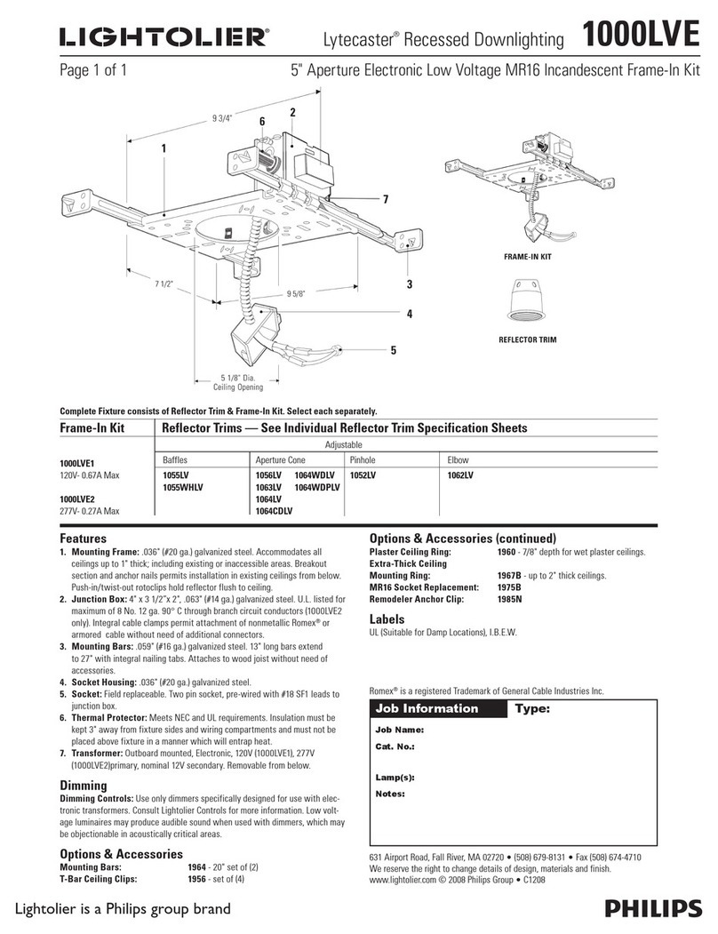Lightolier Lytecaster 1000LVE User manual
