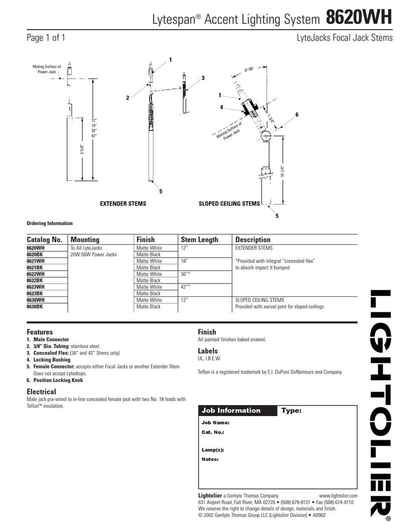 Lightolier Lytespan 8620WH User manual