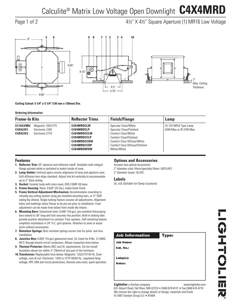Lightolier Calculite C4X4MRD User manual