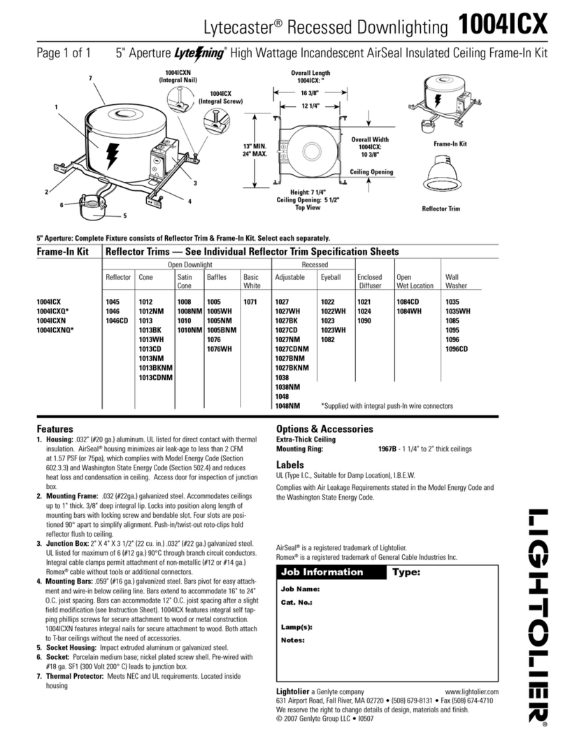 Lightolier Lytecaster 1004ICX User manual