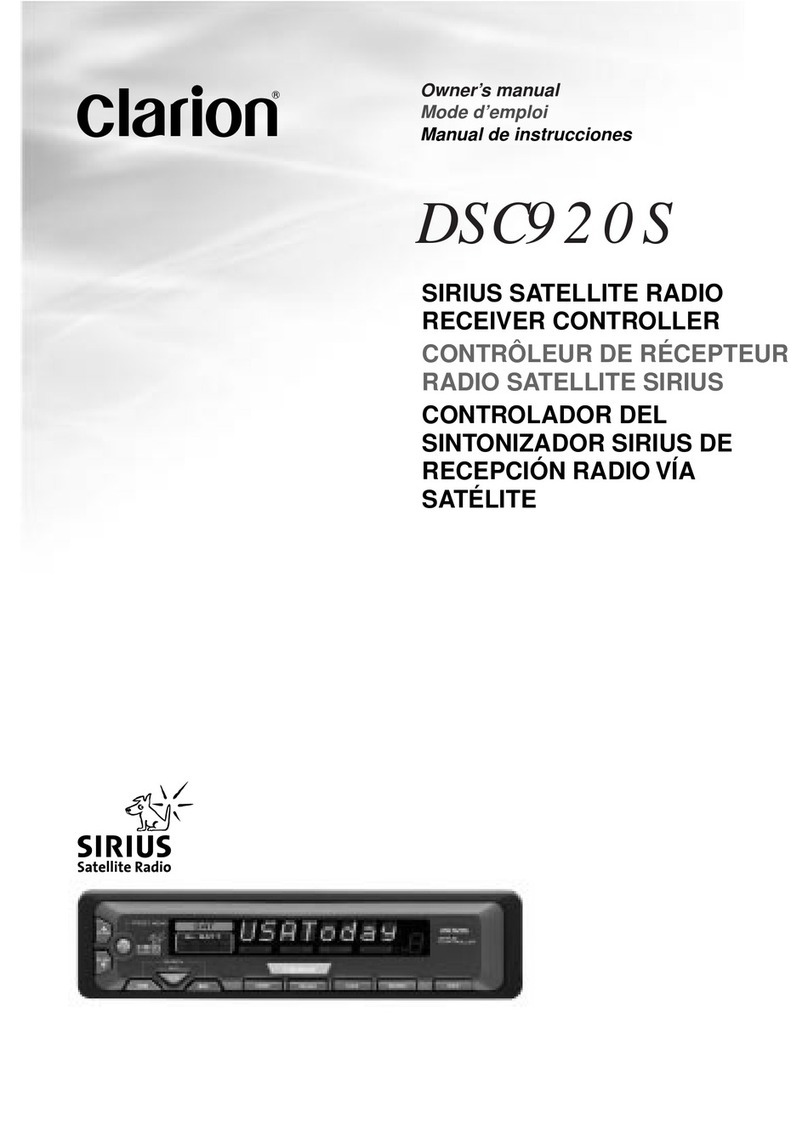 Clarion SIRIUS DSC920S User manual Clarion SIRIUS DSC920S User manual