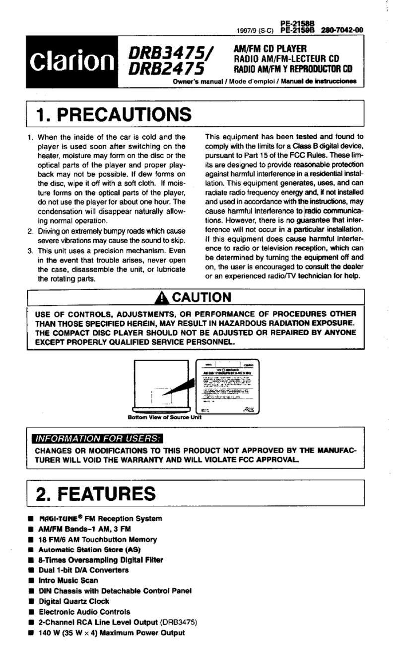 Clarion drb2475 owner's manual