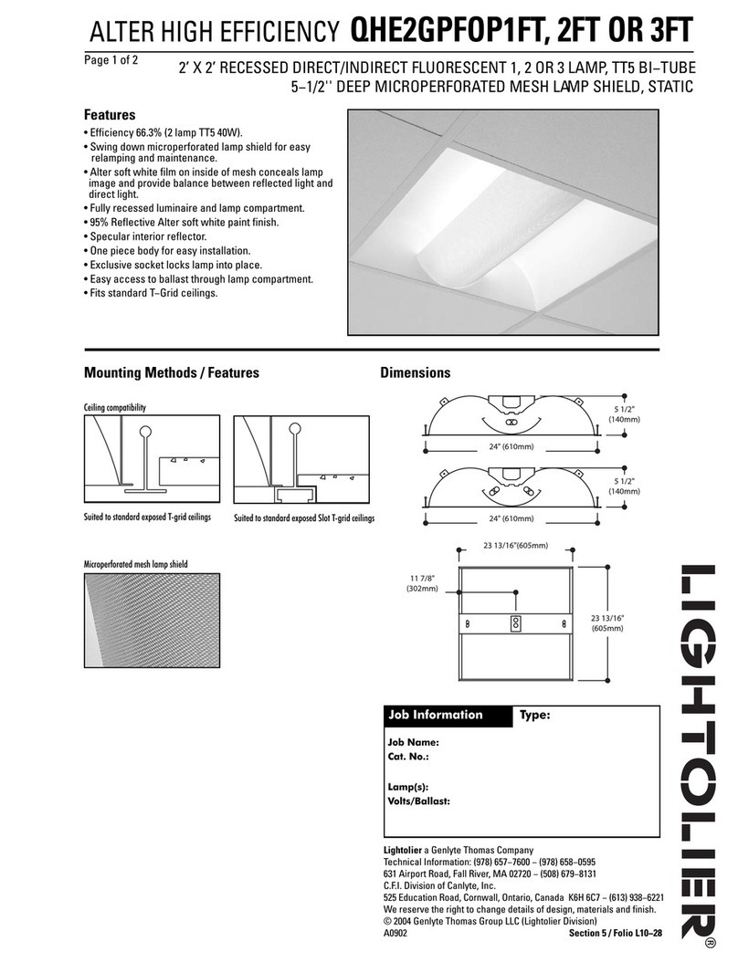 Lightolier QHE2GPFOP1FT User manual