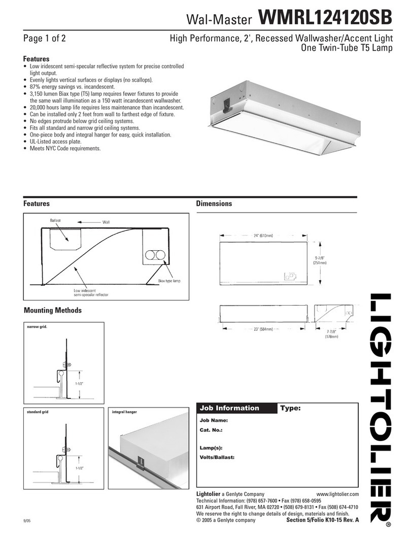 Lightolier Wal-Master WMRL124120SB User manual Lightolier Wal-Master WMRL124120SB User manual
