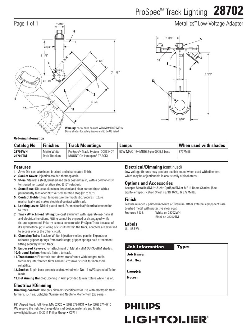 Lightolier ProSpec 28702 User manual