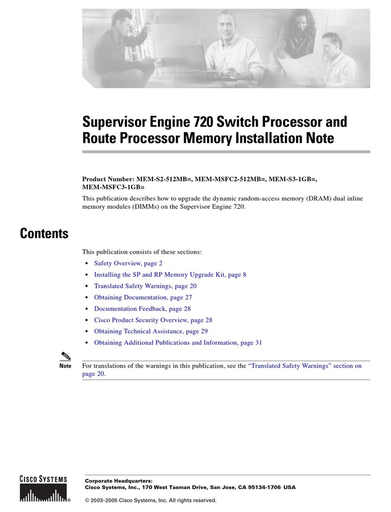 Cisco MEM-S2-512MB=  notes Quick start guide
