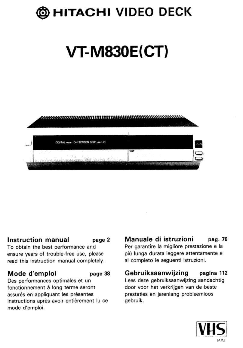 Hitachi VT-M830ECT User manual