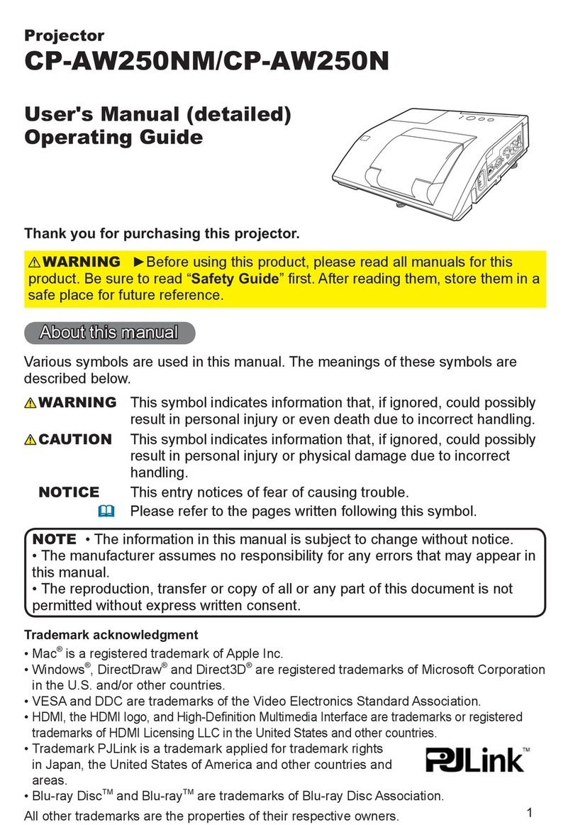 Hitachi CP-AW250NM User manual
