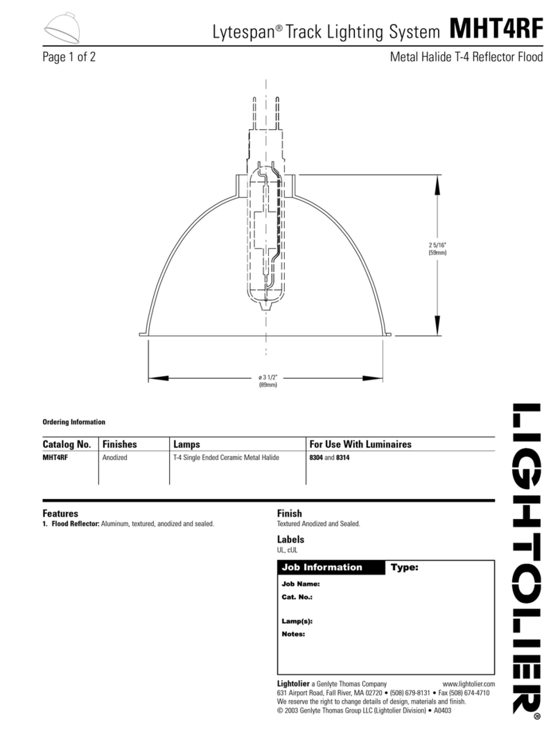 Lightolier Lytespan MHT4RF User manual Lightolier Lytespan MHT4RF User manual
