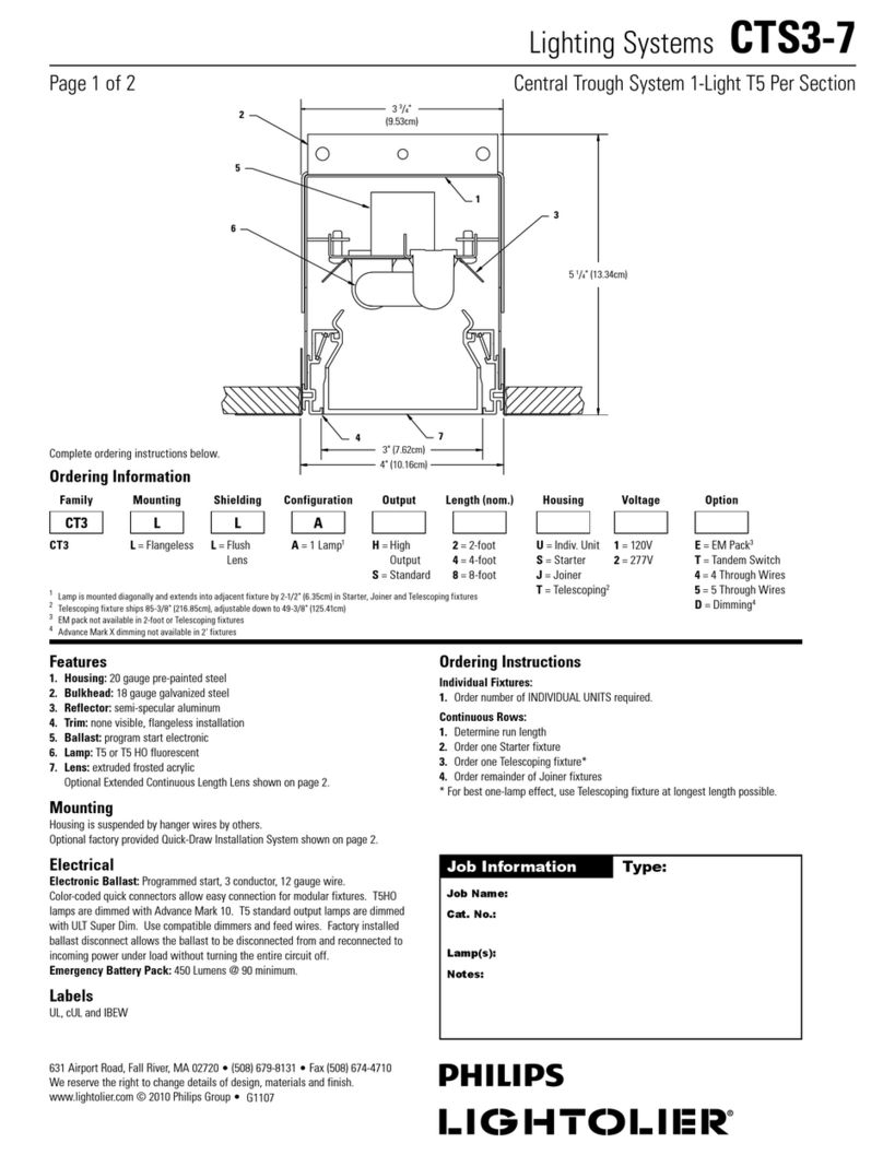 Lightolier CTS3-7 User manual
