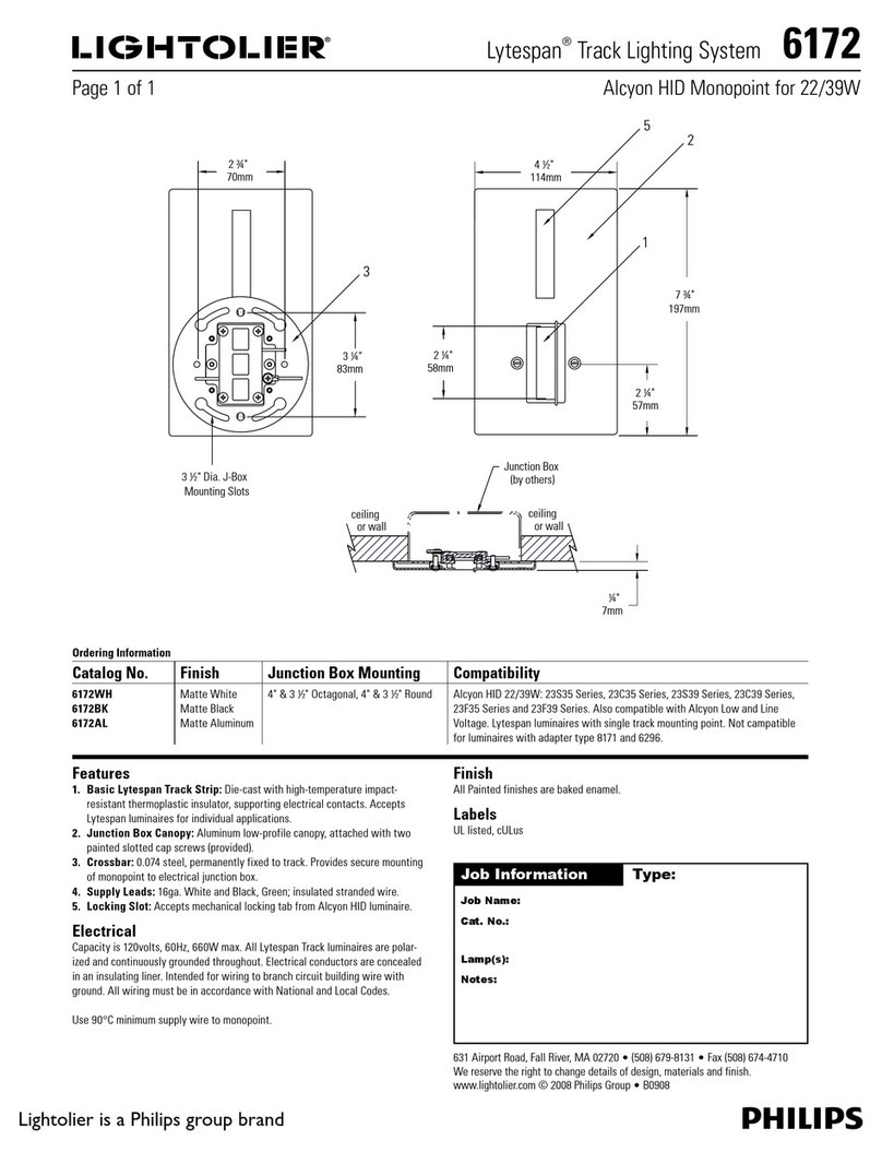 Lightolier Lytespan 6172 User manual
