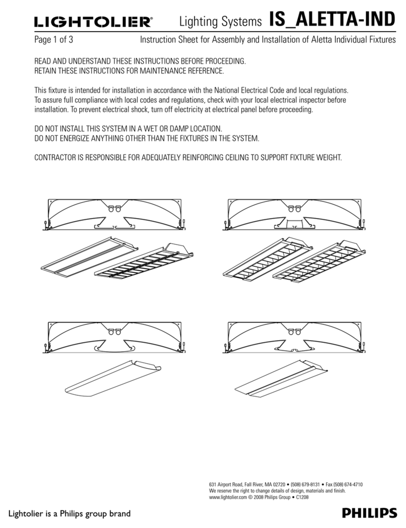Lightolier IS_ALETTA-IND Assembly and installation instructions Lightolier IS_ALETTA-IND Assembly and installation instructions